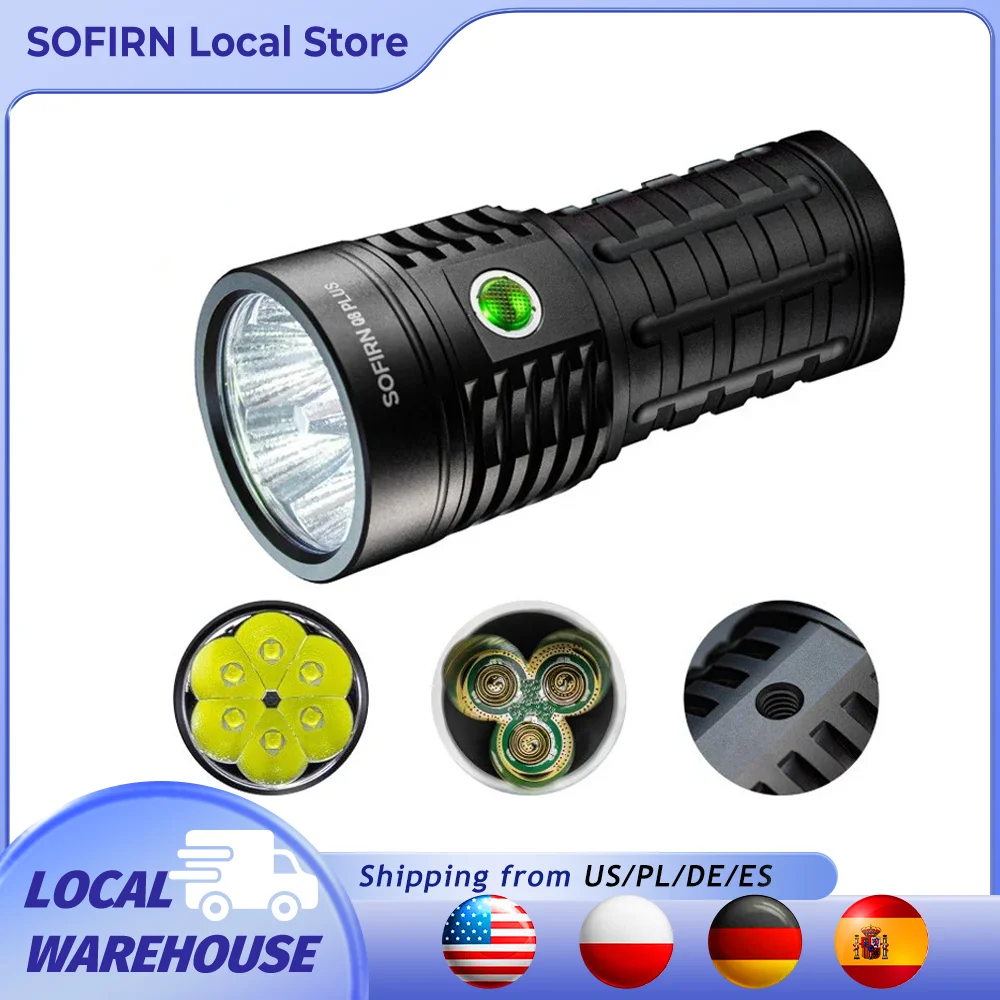 Sofirn Q8 Plus مصباح LED فائق القوة 16000lm USB C قابل لإعادة الشحن 21700 Anduril 2.0 الشعلة XHP50B شحن عكسي