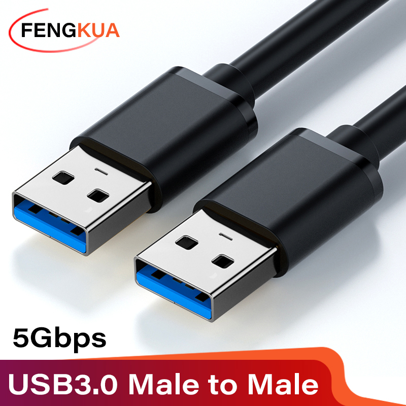 كابل تمديد USB 3.0 USB ذكر إلى ذكر 5 جيجابت في الثانية كابل بيانات نقل سريع USB3.0 للكمبيوتر المحمول إلى تلفزيون القرص الصلب المحمول