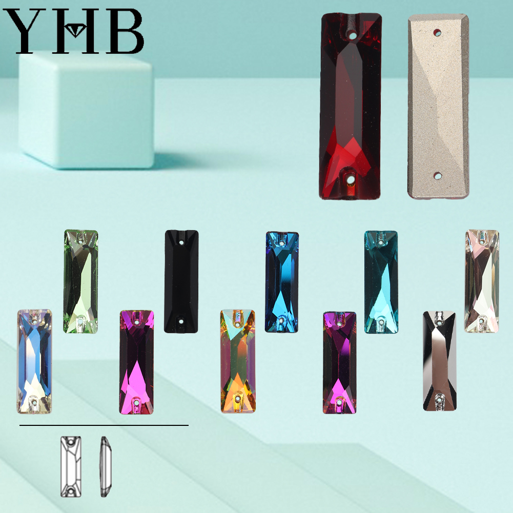 YHB أعلى جودة الكونية الرغيف الفرنسي الزجاج الكريستال AB ضوء القمر أحجار الخياطة فلاتباك خياطة على أحجار الراين لأكياس الملابس الملابس