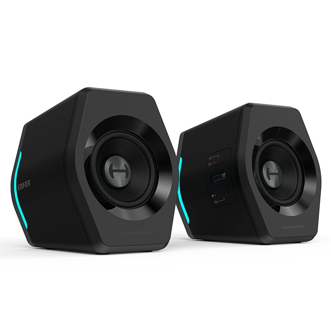 صندوق صوت 16 واط RMS بلوتوث USB AUX P2 ثنائي الجهد RGB 12 لونًا للكمبيوتر الشخصي-EDIFIER G2000