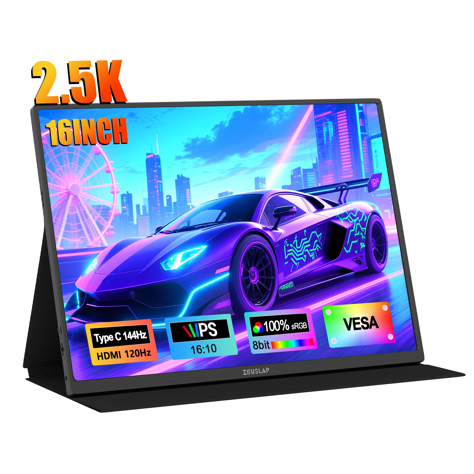 شاشة ZEUSLAP-Monitor ، 16 بوصة ، K ، من من من من نوع ZEUSLAP ، ومن نوع x our ، وsrgb ، وcd/m² ، وشاشة عرض للابتوب ، وps4 ، وps4 ، وxbox