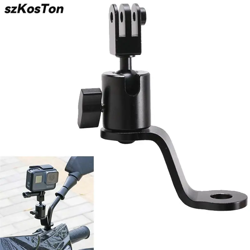 مثبت مرآة الرؤية الخلفية للدراجات النارية ، حامل قوس من الألومنيوم لـ GoPro 13 ، 12 ، 11 ، 10 ، Insta360 ، GO3 ، X3 ، X4 ، DJI Osmo العمل 5 ، كاميرا Pro 4