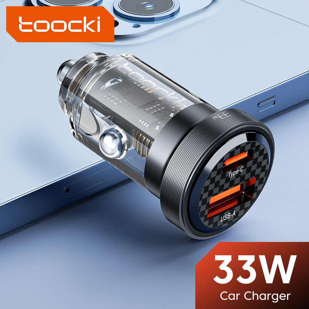 شاحن سيارة 33 توكي شحن سريع PD ، SCP 5A USB نوع C شحن سريع لهاتف آيفون 14 13 شاومي وسامسونج S23