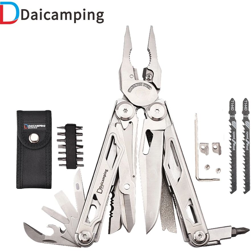 Daicamping DL30 أدوات متعددة لتقوم بها بنفسك أداة متعددة متعددة أداة سكين للفرد مقص القاطع EDC بقاء والعتاد دليل متعدد الوظائف ذو طيات