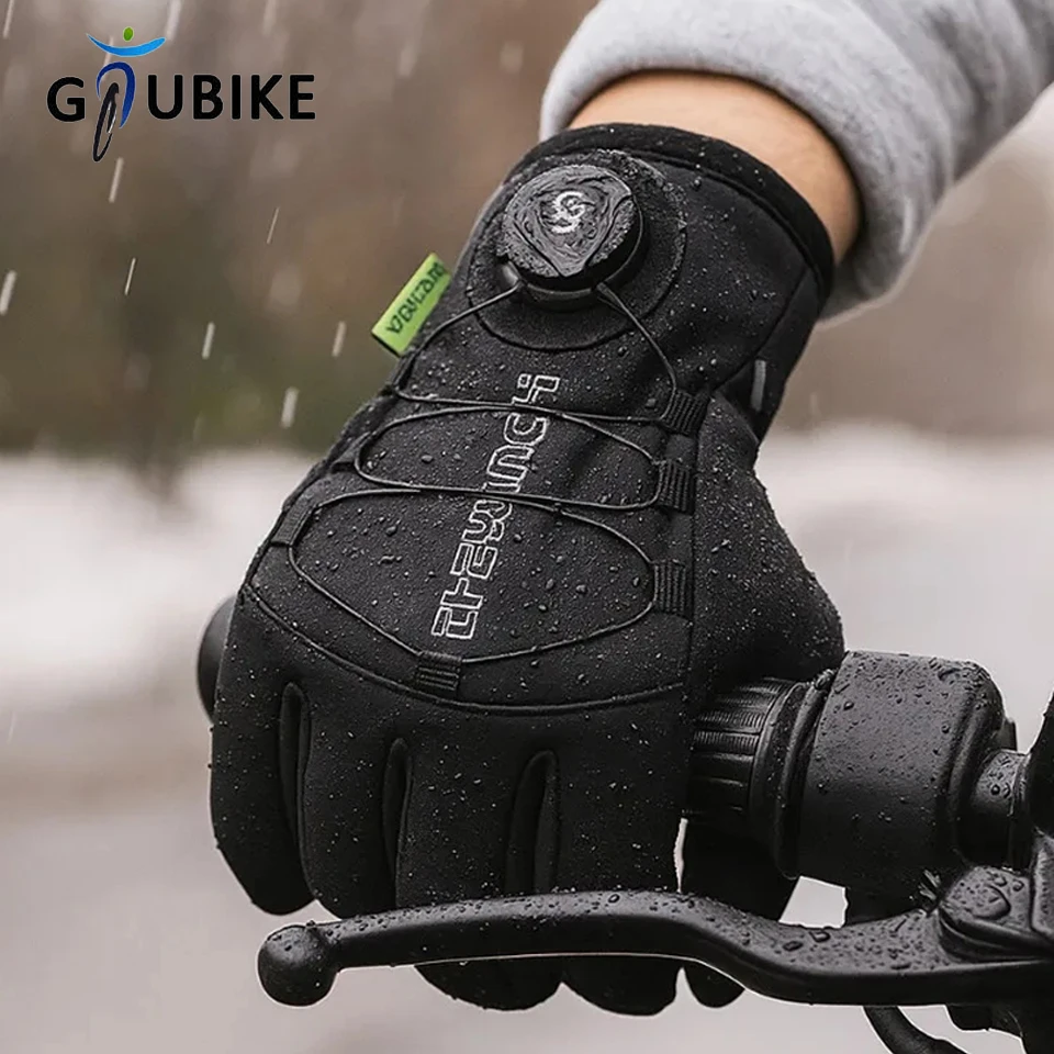 GTUBIKE قفازات الشتاء الدافئة للرجال والنساء الموسعة سميكة يندبروف ومقاوم للماء الرياضة لمس التزلج قفازات ركوب الدراجات