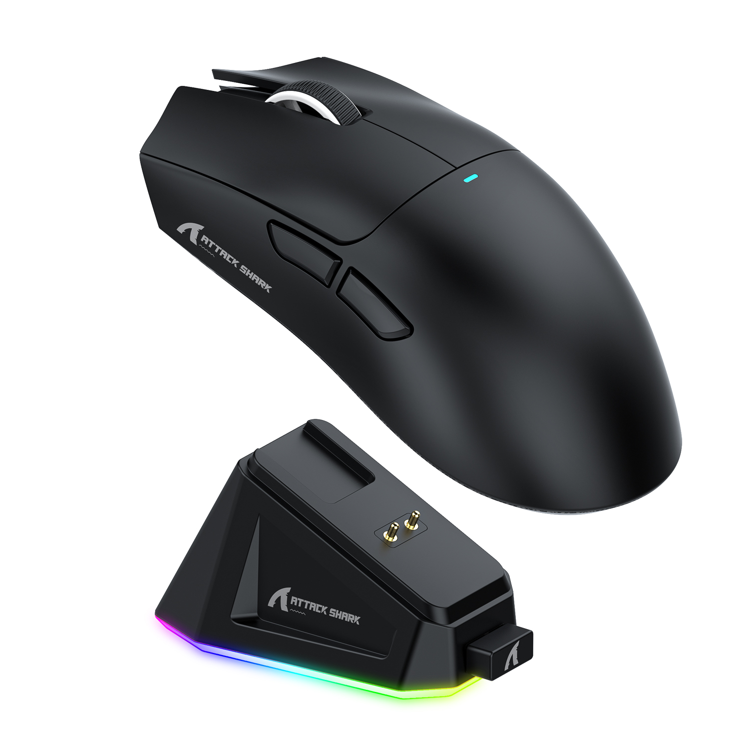 Attack Shark X11 ماوس بلوتوث لاسلكي ثلاثة أوضاع 2.4G PAW3311 RGB PC قاعدة شحن مغناطيسية، ماوس ألعاب رياضي إلكتروني