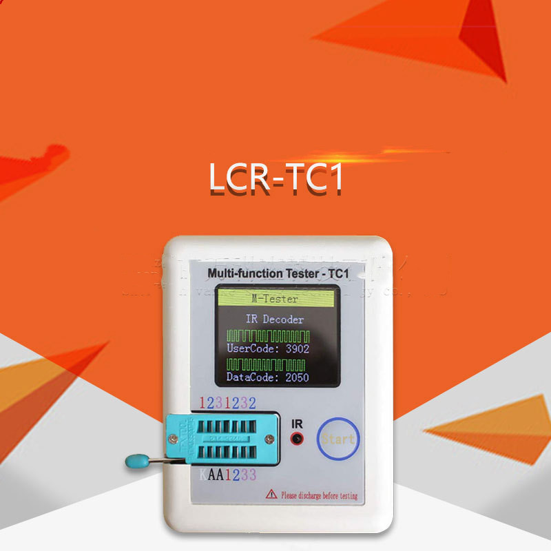 LCR-TC1 جهاز اختبار الترانزستور متعددة الوظائف شاشة ملونة كاملة مع عرض رسوماتي