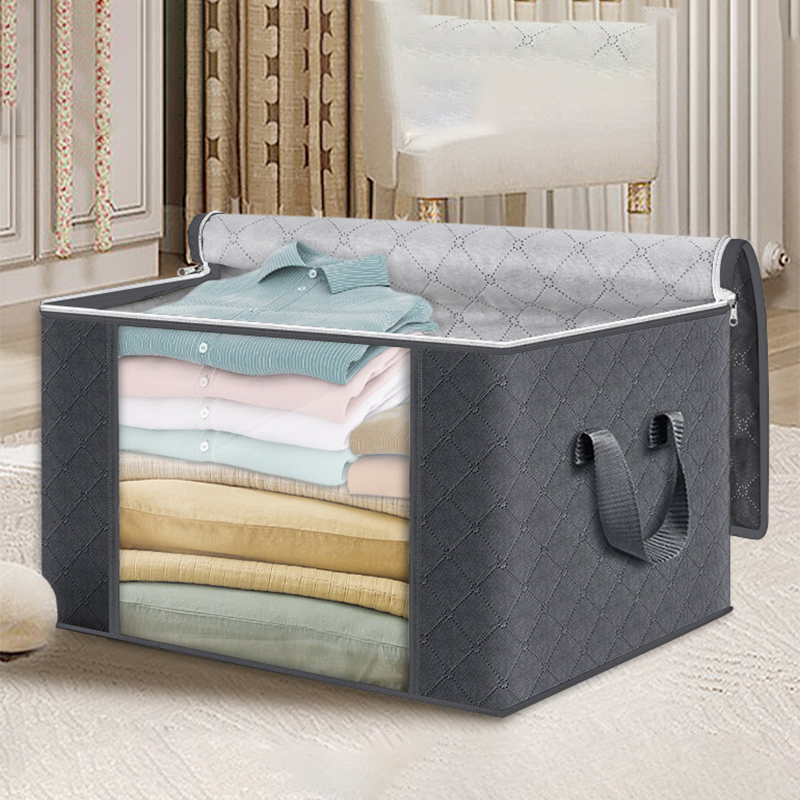 مجموعة التخزين |   حقائب تنظيم الملابس القابلة للطي مع نافذة شفافة ومقبض متين |   لخزانة الملابس وغرفة النوم والوسائد والفراش والملابس والبطانيات