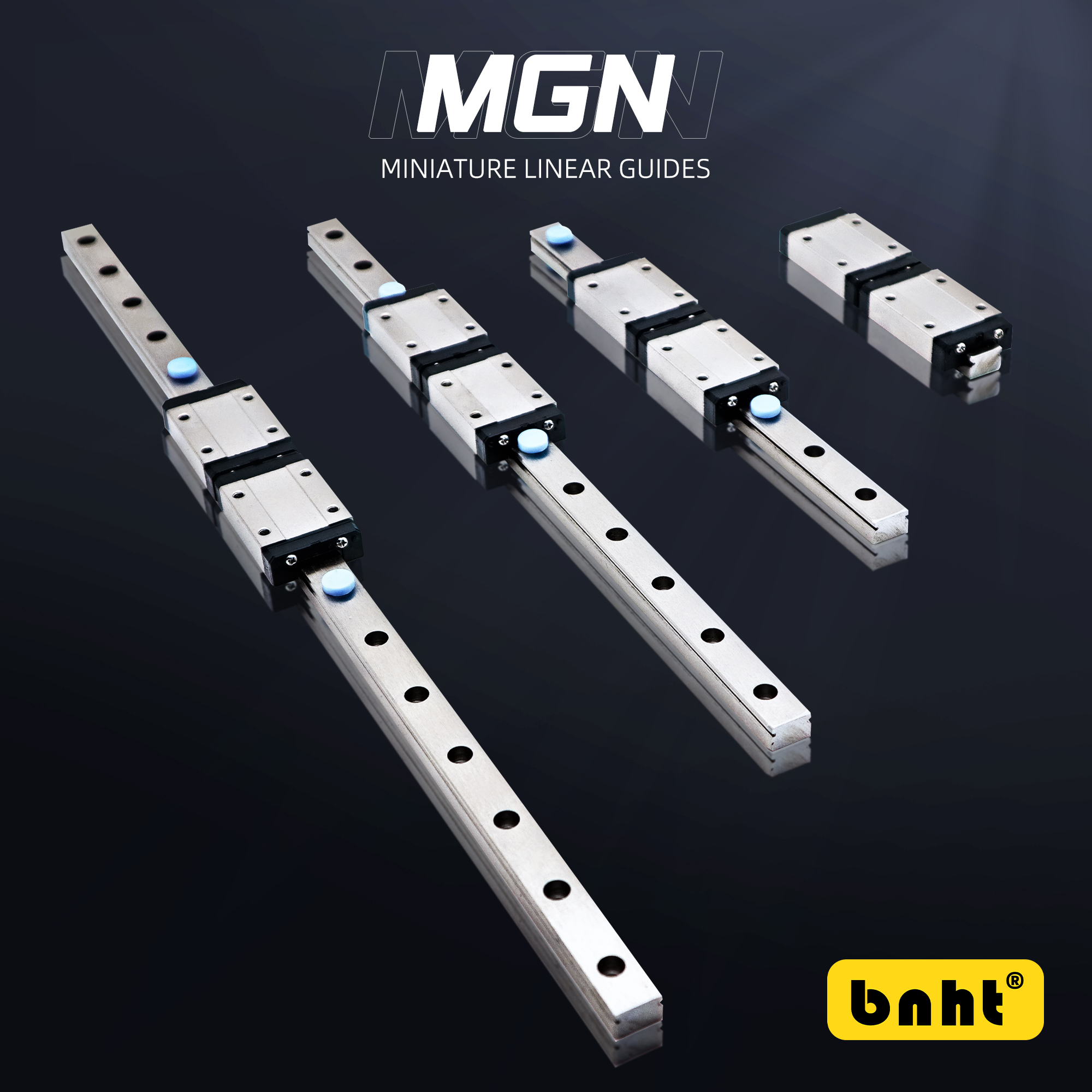سكة توجيه خطية صغيرة MGN مع 2 كتلة – MGN7/MGN9/MGN12/MGN15 – نوع C و H – سكة منزلقة 100–800 مم لماكينة CNC، طابعة 3D، جهاز ليزر، ذراع روبوت، أتمتة، دقة عالية