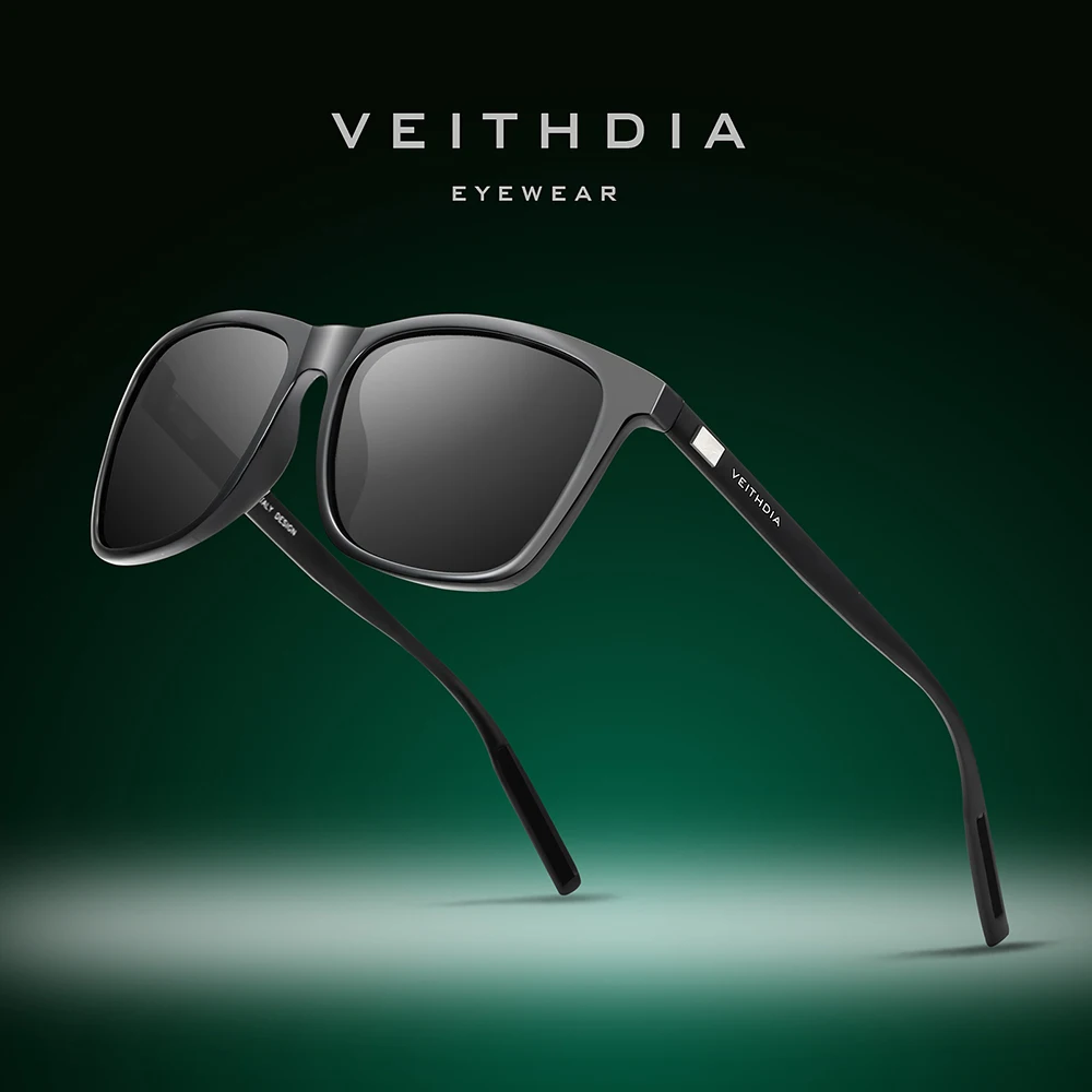 نظارات شمسية ماركة VEITHDIA للجنسين من الألومنيوم + TR90، نظارات شمسية بعدسات مستقطبة، نظارات شمسية كلاسيكية للرجال/النساء 6108