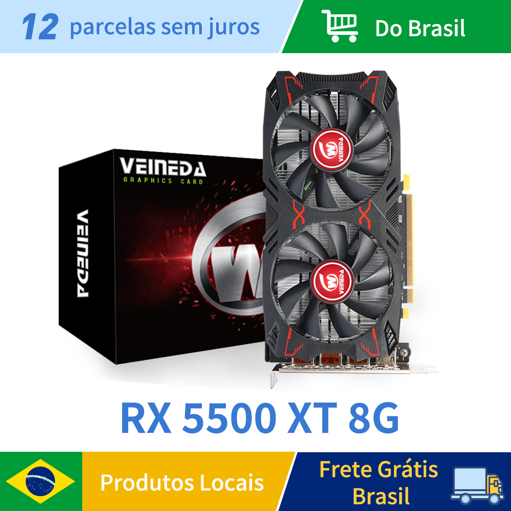 بطاقة رسومات فينيدا RX 5500XT 8GB، وحدة معالجة الرسومات GDDR6 128Bit 8pin 7nm، تدعم معالجات الكمبيوتر المكتبي، بطاقة فيديو.