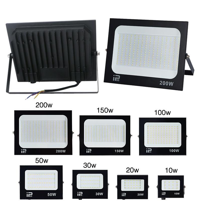 LED كشاف ضوء الأضواء 100 واط 150 واط 200 واط الإضاءة في الهواء الطلق 6500 كيلو مقاوم للماء المرآب رياضة بوابة الشارع مصابيح الحائط الأضواء الكاشفة AC220V