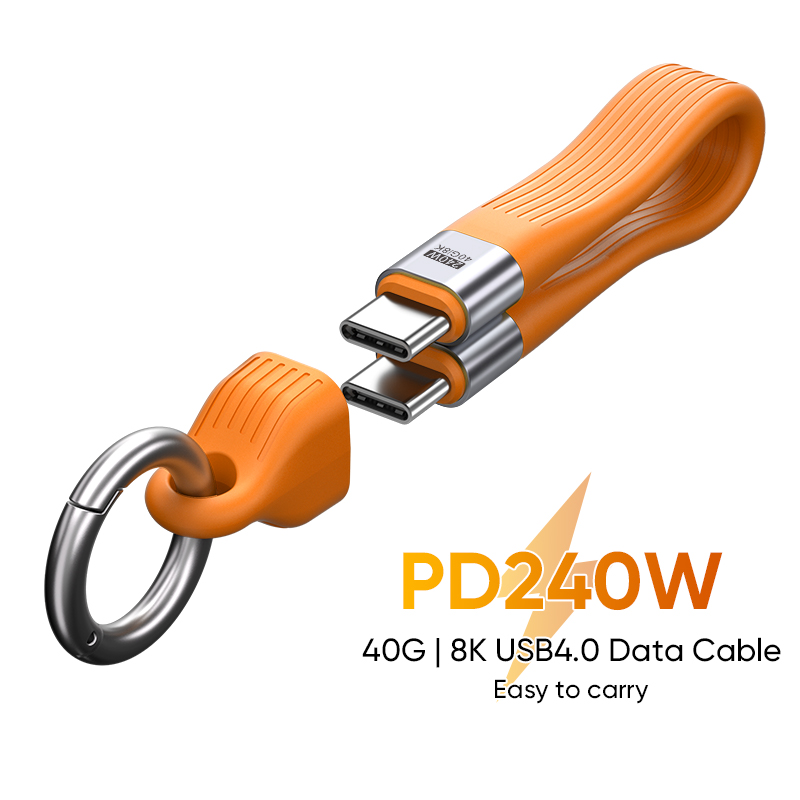 USB-C إلى Type-C 240 واط USB4.0 40Gbps كابل المفاتيح PD3.1 5A 8K @ 60 هرتز سلك البيانات للتلفزيون المحمول اللوحي ماك بوك نقل الفيديو ﻿