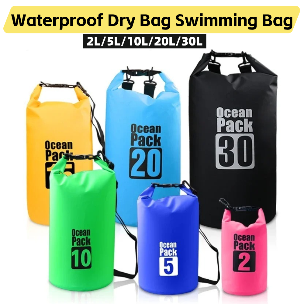 أكياس PVC جافة مقاومة للماء للرجال والنساء، 2L/5L/10L/20L/30L، أكياس دلو للسباحة في الهواء الطلق، أكياس التجديف
