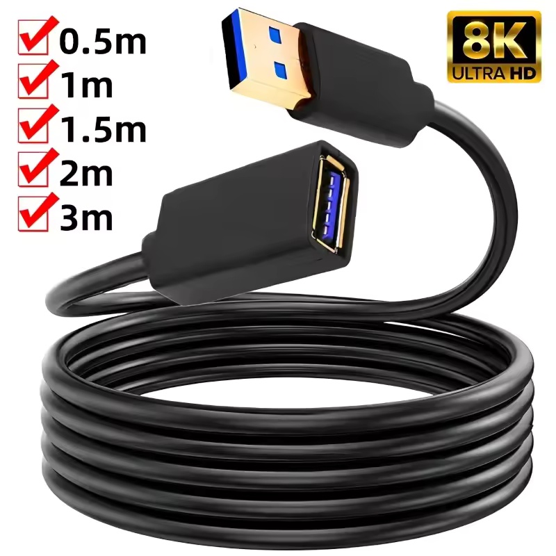 USB 3.0 2.0 تمديد كابل موسع الحبل تمديد سريع نقل البيانات سلك 0.5/1/1.5/2/3M للتلفزيون الذكي XBox One SSD PC المحمول