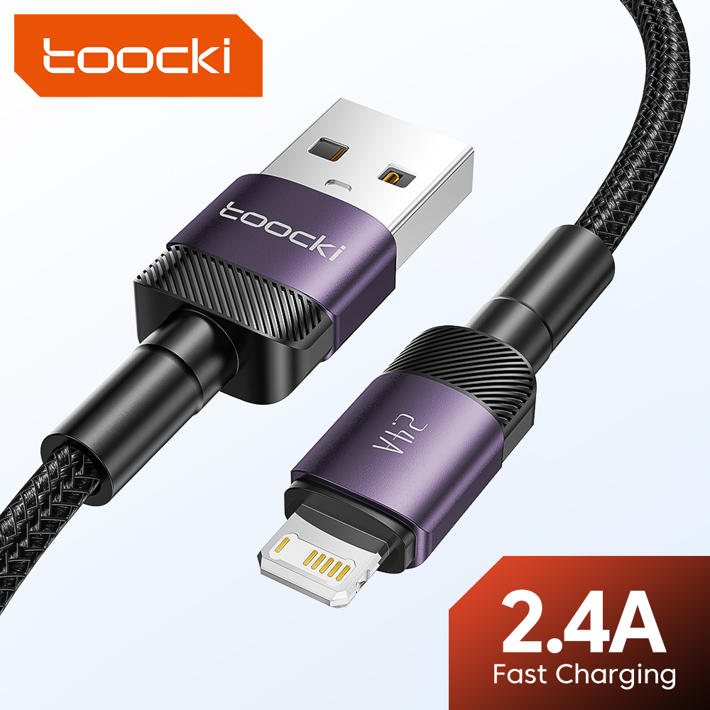 Toocki كابل USB آيفون 14 13 12 برو ماكس X XS XR 8 7 Plus باد شحن سريع شاحن الألومنيوم كابل iP لسلك بيانات آيفون