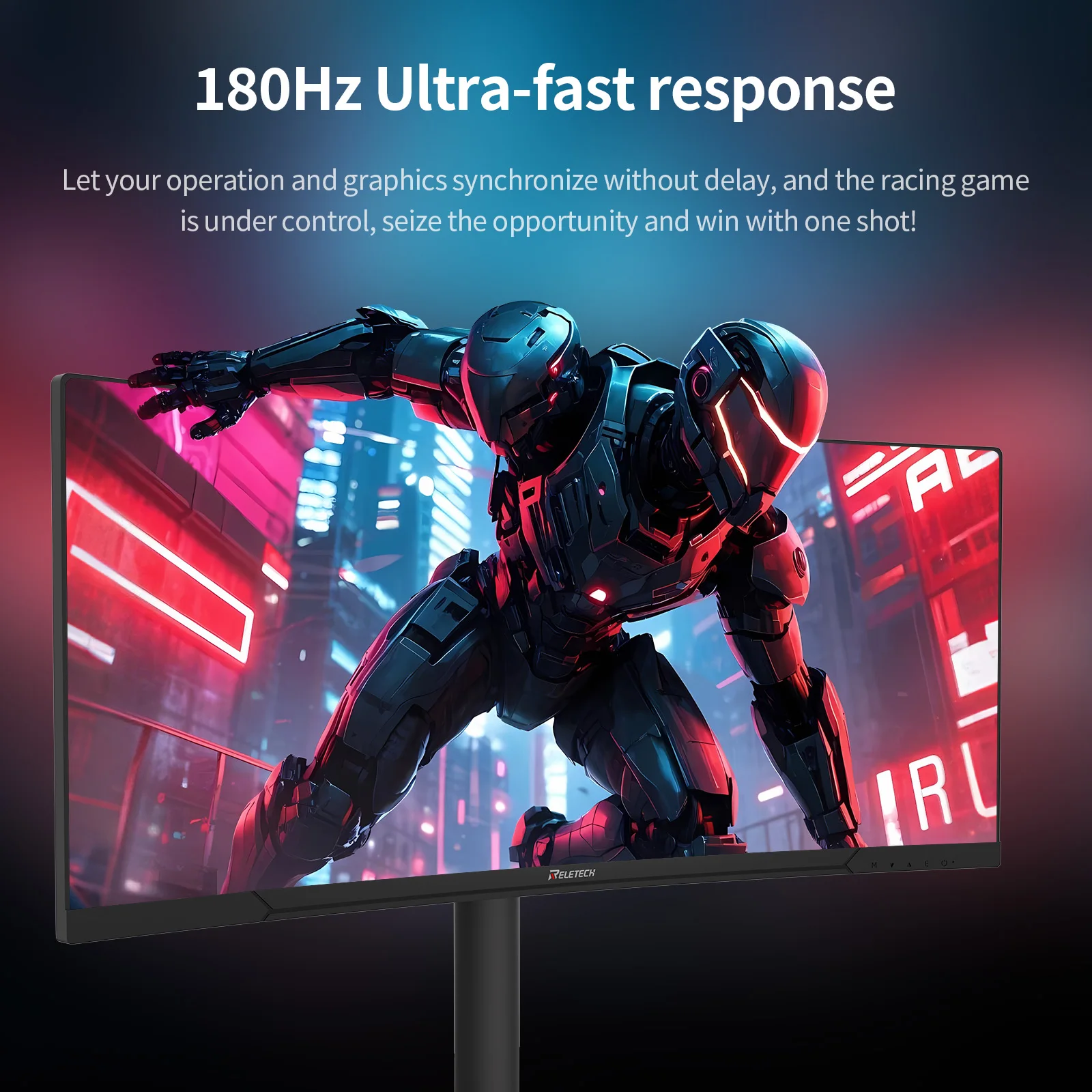 شاشة Reletech مقاس 34 بوصة 180 هرتز 3440x1440 UHD VA Panel 21:9 3000:1 1500R FreeSync HDR حامل قابل لتعديل الارتفاع يدعم HDMI DP VESA
