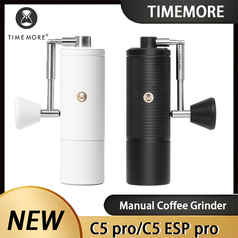 مطحنة قهوة يدوية TIMEMORE C5 PRO/C5 ESP PRO طراز S2C-042-III مع شفرات مخروطية وضبط دقيق 0.015 مم، مطحنة قهوة محمولة يدوية