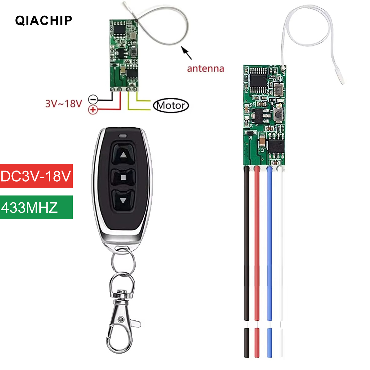 محرك DC12V للأمام والخلف وحدة تحكم التبديل 433 ميجا هرتز RF وحدات تحكم لاسلكية عن بعد محرك قضيب دفع كهربائي