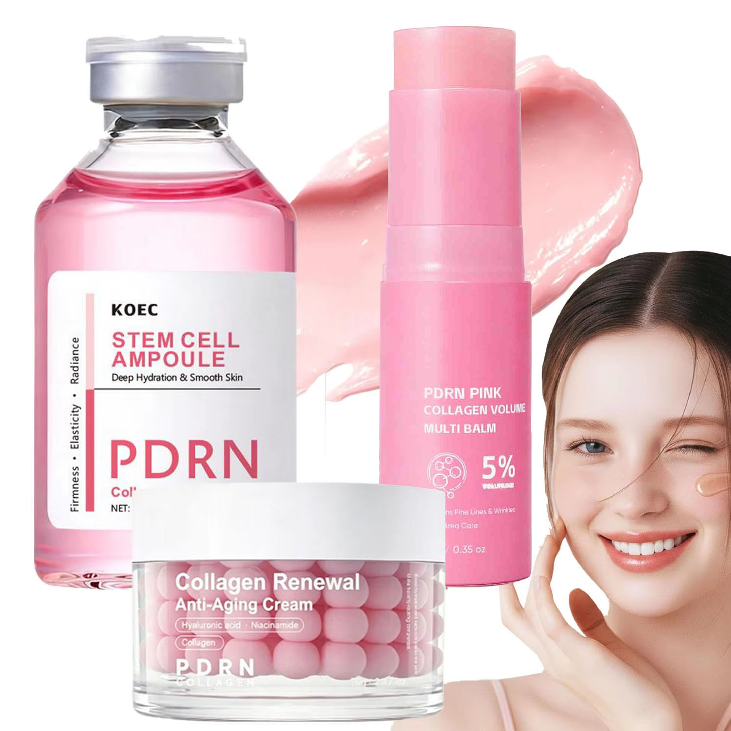 PDRN عصا بلسم متعددة الاستخدامات بالكولاجين الوردي، سيروم NAD+، مرطب، كريم وجه، معزز للبشرة، كولاجين، مضاد للتجاعيد، مرطب ومشد للوجه والجسم