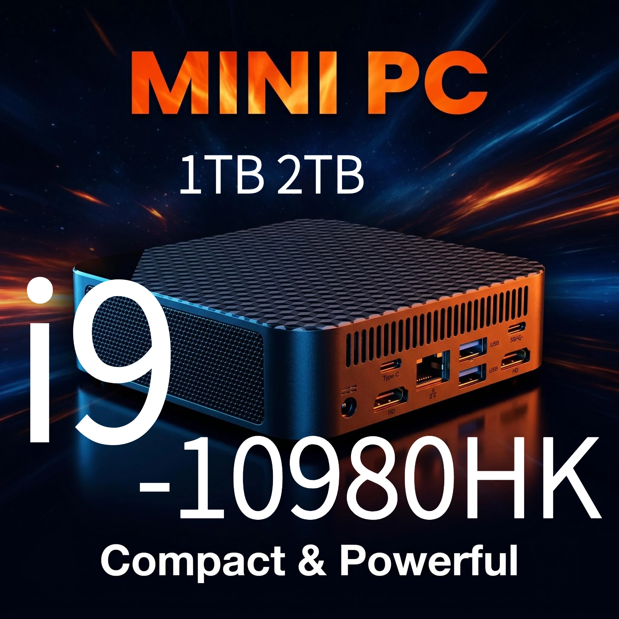 2026 كمبيوتر ميني حاسوب صغير Intel Core i9 10980HK ذاكرة RAM 16GB 1TB 2TB SSD شاشة 4KHD حاسوب جيب حاسوب مكتب ألعاب كمبيوتر مع WiFi 6