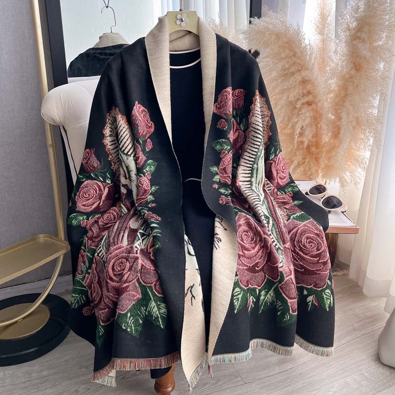 shawl قابل للتحويل سميك للشتاء والخريف