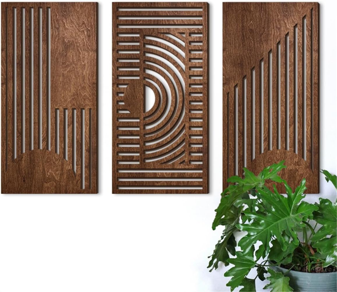 لوح خشبي هندسي 3D مقطوع 3 وحدات