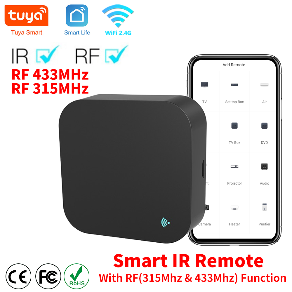 تويا واي فاي RF بجهاز تحكم عن بعد IR MHz/MHz للمنزل الذكي عبر smartife لمكيف الهواء كل تلفزيون يدعم Alexa ، جوجل المنزل