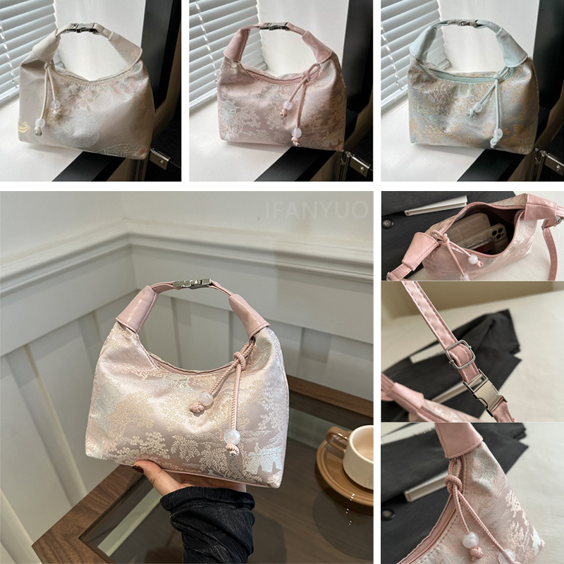 جديد النمط الصيني غرامة التطريز حقائب سيدات 2025 الصيف موضة حقيبة كتف Crossbody اليومية حقيبة يد للحفلات للنساء