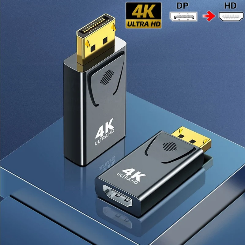 موصل DP إلى HDTV 4K منفذ عرض DP إلى محول متوافق مع HDMI محول فيديو وصلة صوت التبديل للتلفزيون والكمبيوتر المحمول