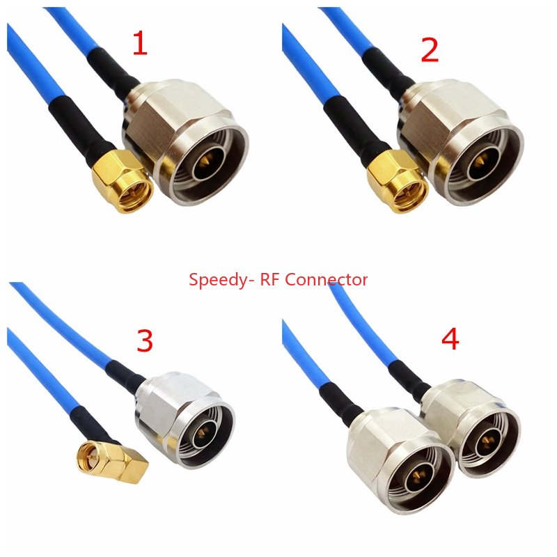 RG402 اقناع كابل SMA RPSMA ذكر إلى N ذكر موصل SMA الزاوية اليمنى تجعيد لحام ل RG402 شبه مرنة 50ohm سريع النحاس الأزرق