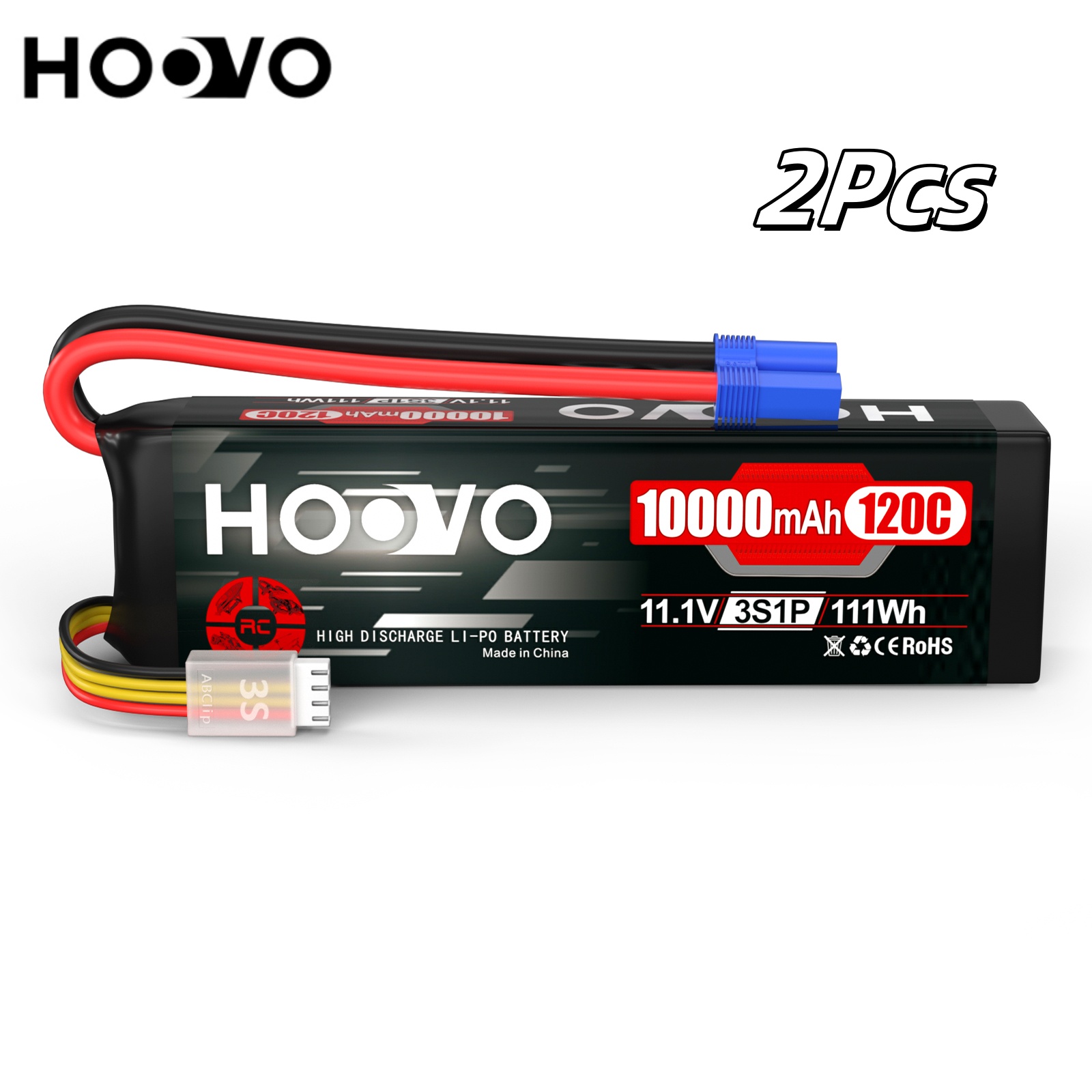 2 قطعة بطارية ليبو HOOVO 3S 11.1 فولت 10000 مللي أمبير في الساعة 120C RC بطارية ليبو سوفتكيس EC5 التوصيل لسيارات RC بدون طيار ، DJI ، FPV ، طائرة مزودة بجهاز للتحكم عن بُعد ، سباق