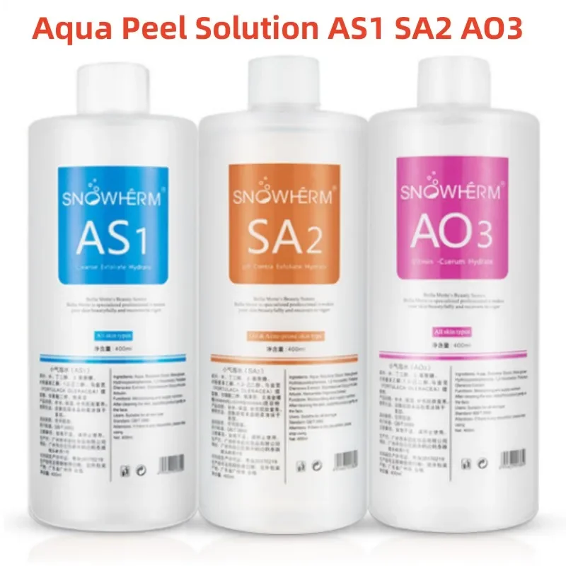 3 قطع 1200مل Aqua Peel Solution AS1 SA2 AO3 تقشير الوجه العميق عن طريق الحجر الوجهي عناية بالبشرة تنظيف عميق مصل الوجه فقاقيع كوريا