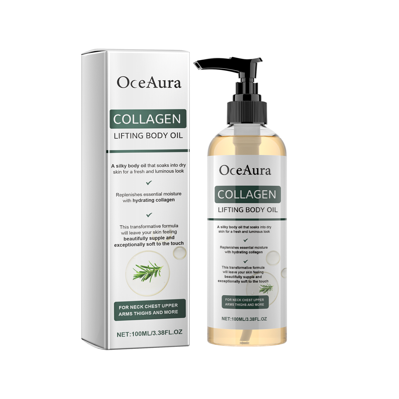 زيت OceAura لتنعيم الجسم والجسم المتماسك