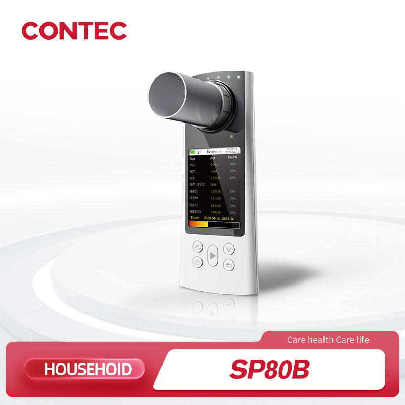 جهاز قياس التنفس الرقمي بتقنية البلوتوث CONTEC SP80B جهاز قياس التنفس التشخيصي للتنفس والرئة + برنامج الكمبيوتر