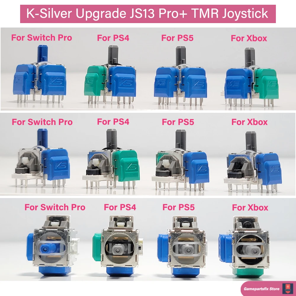 K-SILVER JS13 PRO + TMR عصا التحكم للتبديل Pro PS5 PS4 Xbox Series Xbox One المضادة للانجراف الكهرومغناطيسية ثلاثية الأبعاد التناظرية TMR ThumbStick