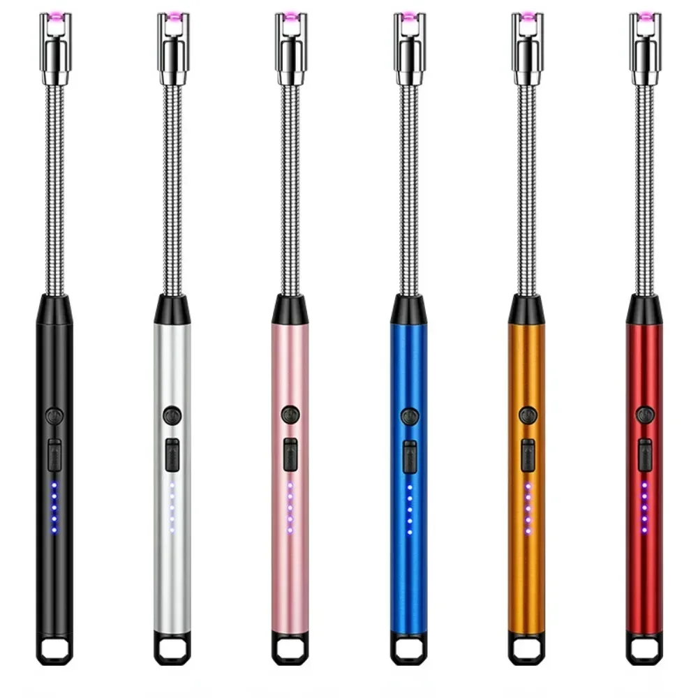 المطبخ USB الكهربائية قوس أخف قابلة للشحن يندبروف شواء عديمة اللهب البلازما شمعة ولاعات طويلة خرطوم موقد غاز بندقية الإشعال