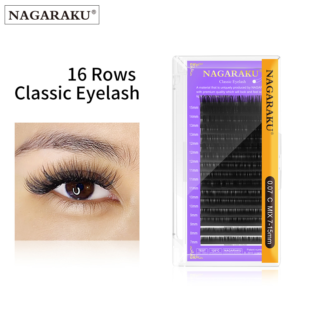 NAGARAKU الكلاسيكية رمش تمديد جميع الحجم فو المنك الفردية كاذبة لاش الطبيعية لينة جلدة Cils ماكياج C D