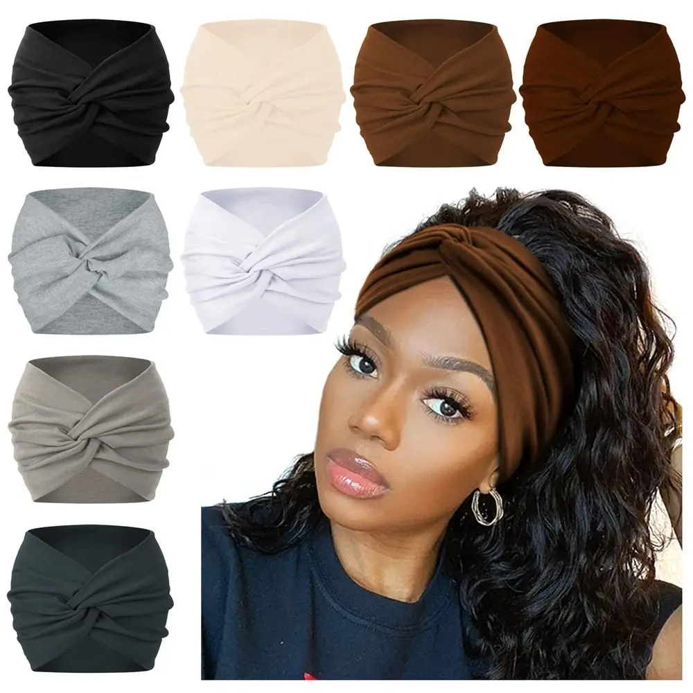 اكسسوارات الشعر الملتوية اضافية كبيرة سميكة واسعة Headbands عمامة تجريب عقال رئيس يلتف للنساء