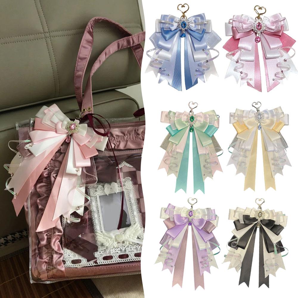 Itabag اكسسوارات الديكور طبقة مزدوجة الشريط القوس حقيبة قلادة DIY بها بنفسك اليدوية لوليتا مجوهرات هدية لصديق أنيمي المحيط
