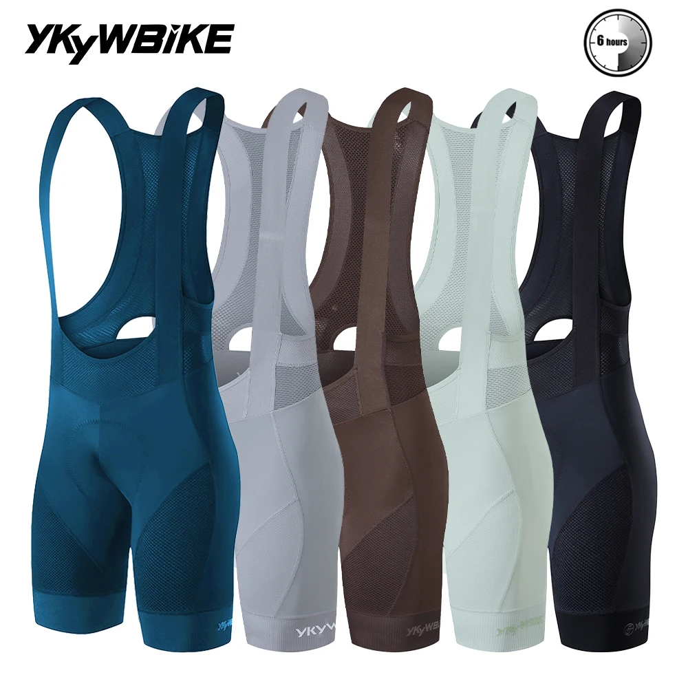 YKYWBIKE الرجال مريلة ركوب الدراجات السراويل الطريق دراجة المرايل دراجة الجوارب الدراجات الجبلية مريلة السراويل مع 6 ساعات مبطن بلجيكا الحشو