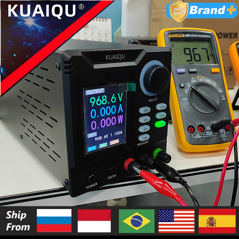 مصدر طاقة تيار مستمر قابل للبرمجة من KUAIQU بواجهة RS232/USB، قابل للتعديل 1000V 400V 800V 600V1A 30V 10A 5A، مع تخزين الذاكرة، وخرج، وبرنامج للكمبيوتر