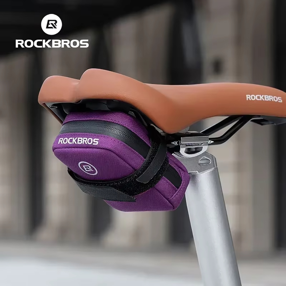    ROCKBROS حقيبة سرج دراجة صغيرة خفيفة الوزن صغيرة 0.35L حقيبة الدراجة حقائب اليد المحمولة الدراجات الذيل حقيبة عالمية لجميع الدراجات