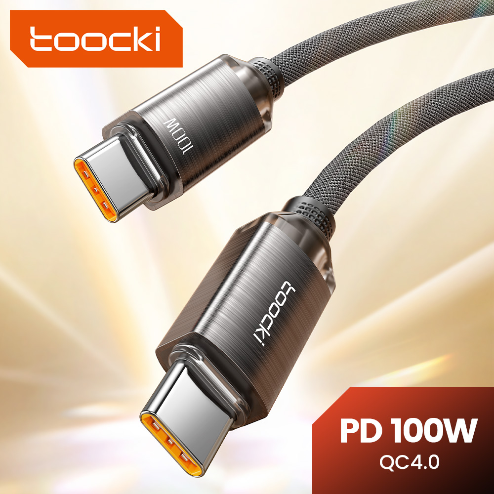 Toocki PD100W كابل شحن سريع USB C إلى C آيفون 15 نوع C إلى نوع C سلك شاحن الهاتف لسامسونج Xiaomi Hoco سلك البيانات