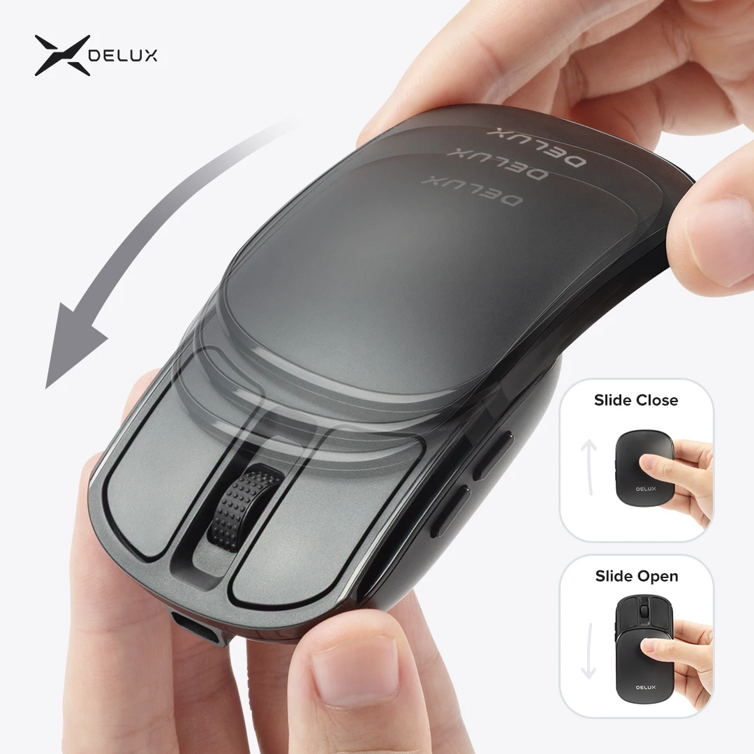 ديلوكس جيب ماوس قابل للطي لاسلكي 2.4G Bluetooth5.2 نقرة صامتة محمولة خفيفة للغاية 55 جرام لماك بوك الكمبيوتر اللوحي الفئران