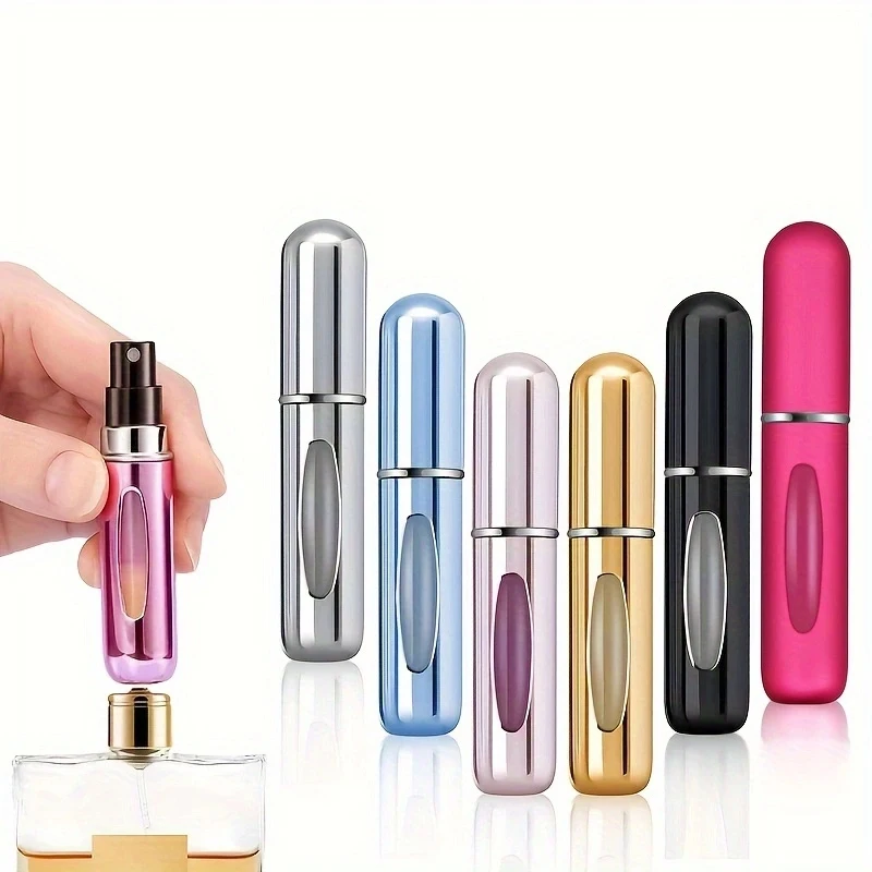 6 زجاجات رذاذ محمولة بحجم مناسب للسفر 5 مل مجموعة زجاجات عطر ذاتية التحضير من الأسفل