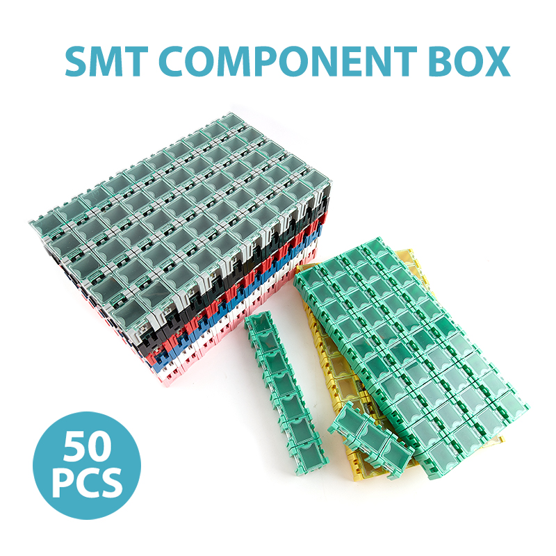 50 قطعة/المجموعة SMD SMT مكونات إلكترونية حاوية صناديق تخزين صغيرة عدة