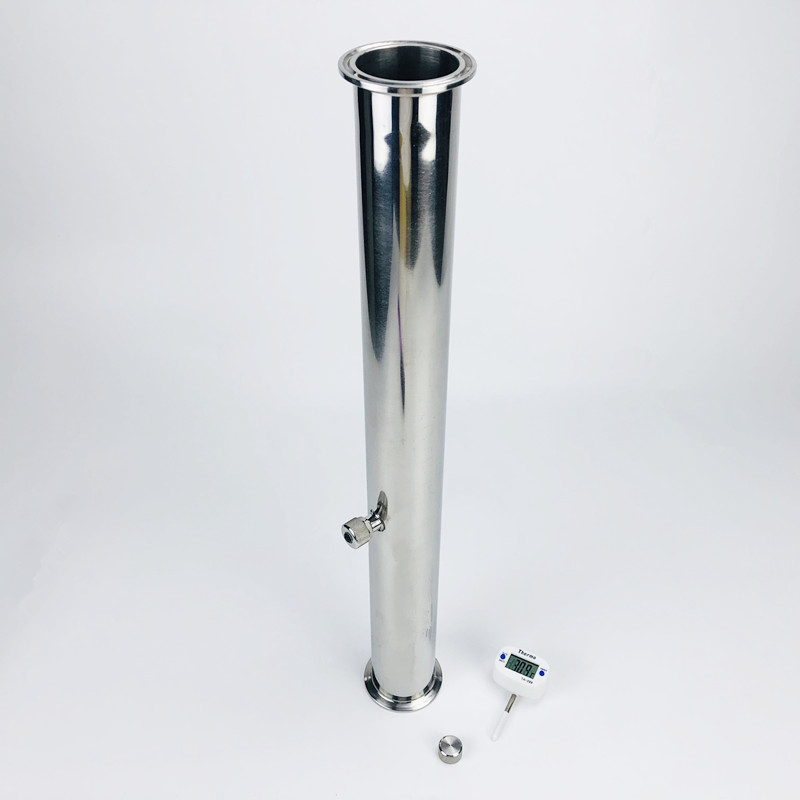 2 "51 مللي متر (OD64mm) L = 500 مللي متر ، أنبوب ثلاثي المشبك مع حلمة Thermowell لقياس درجة الحرارة ، محول ملحوم من قطعة واحدة ، SS304