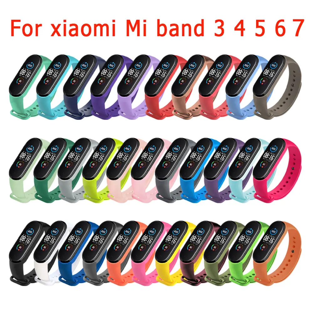 حزام ساعة لشاومي Mi Band 7 6 5 4 3 معصمه سيليكون سوار أحزمة المعصم MiBand 3 4 band5 band6 Smartwatch اكسسوارات