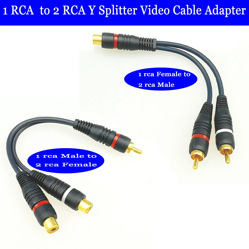 كابل تقسيم الصوت للسيارة ، 2 RCA ذكر إلى 1 أنثى RCA أنثى ، محول الصوت OFC ، سلك موزع المحول ، خط الأسلاك